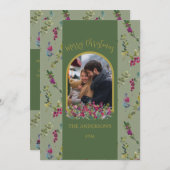 ボタニカルアーチ水彩ベリークリスマスカード シーズンカード (正面/裏面)