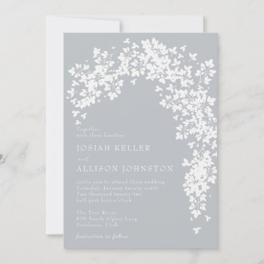 ボタニカルアーチ澄ん結婚式招待状 シーズンカード (正面)