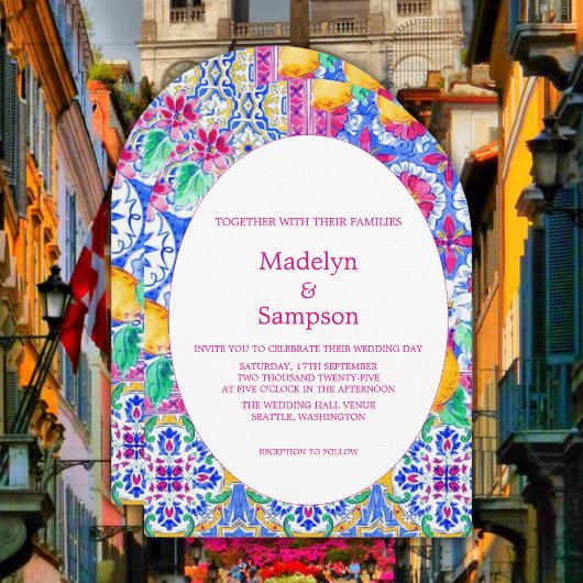 ボタニカルイエローレモン庭園の結婚式招待状 招待状