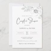 ボタニカルイラストレーションカップルのシャワー招待状 招待状 (正面)