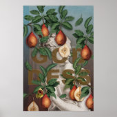 ボタニカルイラストレーションコラージュ女神ビーナス ポスター (正面)