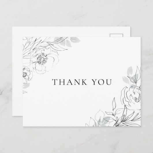 ボタニカルイラストレーションサンキューハガキ インビテーションポストカード (正面/裏面)