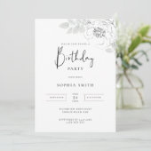 ボタニカルイラストレーションバースデーパーティーの招待 招待状 (スタンド正面)