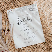 ボタニカルイラストレーションバースデーパーティーの招待 招待状