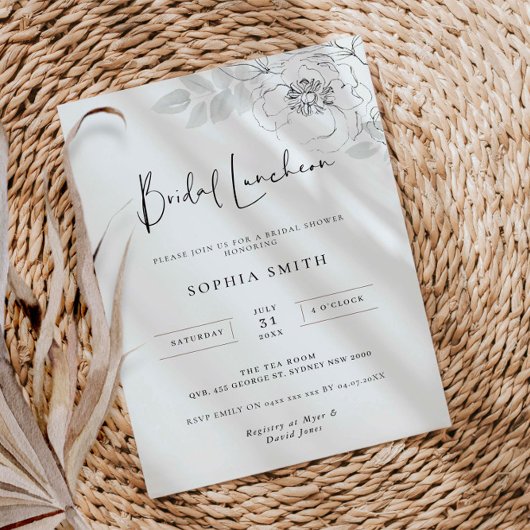 ボタニカルイラストレーションブライダルルンチョン招待状 招待状