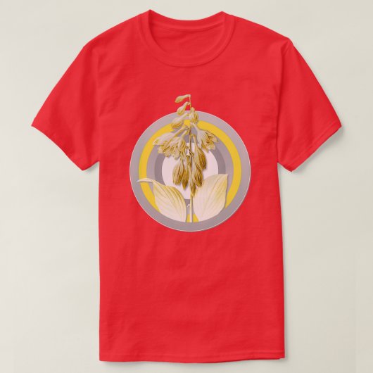 ボタニカルイラストレーションブルーデイリーイングレー&アイ Tシャツ (デザイン正面)