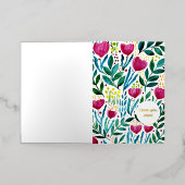 ボタニカルイラストレーション私はあなたを愛する母の日 箔シーズンカード (外側レイダウン)