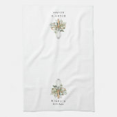 ボタニカルウィスクパーソナライズされた キッチンタオル (縦)