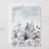 ボタニカルウィンターウォーターエレガントカラー50誕生日 招待状 (裏面)