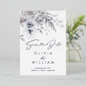 ボタニカルウィンターフローラシルバーザデイト 箔招待状
