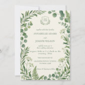 ボタニカルウェディングとグリーンに囲まれたウェディング 招待状 (正面)