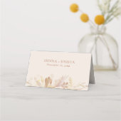 ボタニカルウェディングクリームバーニングオレンジパーソナライズド プレイスカード (裏面)