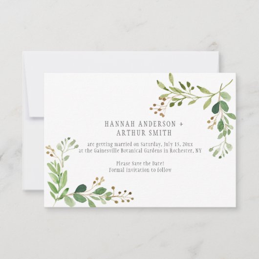ボタニカルウェディングザデイト招待状 | 招待状 (正面)
