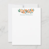 ボタニカルウォーターのオレンジ色の個人文房具 ノートカード (正面)