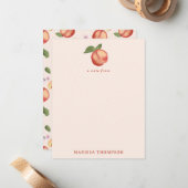 ボタニカルウォーターの桃&花 ノートカード (正面/裏面インサイチュ)