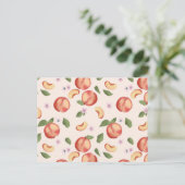 ボタニカルウォーターの桃&花 ポストカード (スタンド正面)