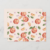 ボタニカルウォーターの桃&花 ポストカード (正面/裏面)