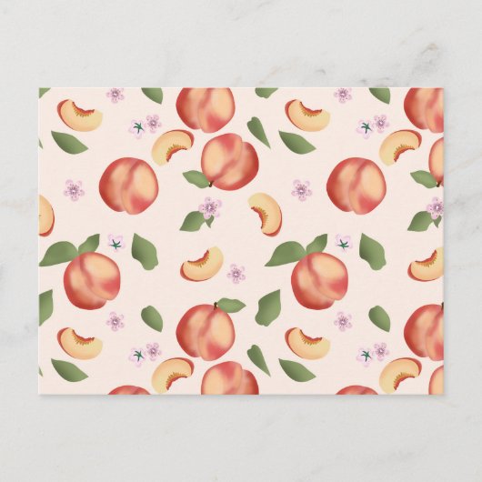ボタニカルウォーターの桃&花 ポストカード (正面)