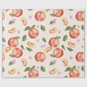 ボタニカルウォーターの桃&花 ラッピングペーパー (フラット)