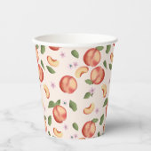 ボタニカルウォーターの桃&花 紙コップ (正面)