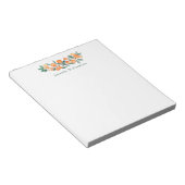 ボタニカルウォーターの色オレンジパーソナライズされたの名前 ノートパッド (アングル)