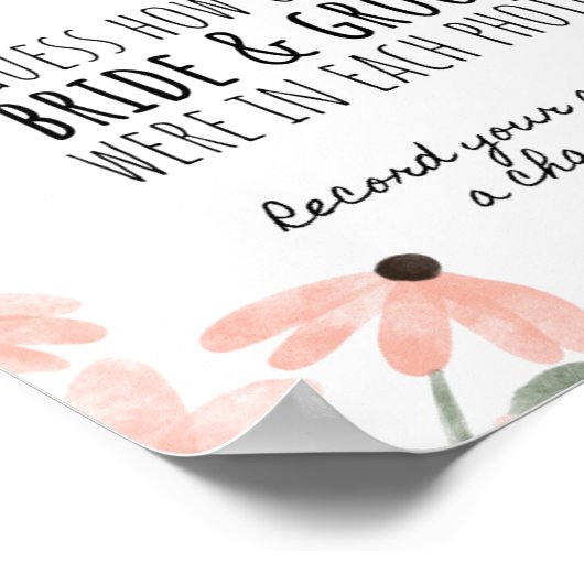 ボタニカルウォーターの色"年齢を推測"ブライダルシャワー ポスター (角)