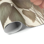 ボタニカルウォーターエレガントカラー秋花模様 ラッピングペーパー (ロールコーナー)