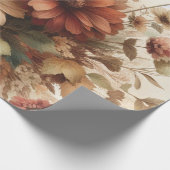 ボタニカルウォーターエレガントカラー秋花模様 ラッピングペーパー (角)