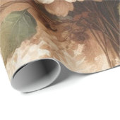 ボタニカルウォーターエレガントカラー秋花模様 ラッピングペーパー (ロールコーナー)