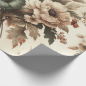 ボタニカルウォーターエレガントカラー秋花模様 ラッピングペーパー (角)