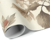 ボタニカルウォーターエレガントカラー秋花模様 ラッピングペーパー (ロールコーナー)