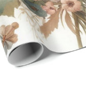 ボタニカルウォーターエレガントカラー秋花模様 ラッピングペーパー (ロールコーナー)