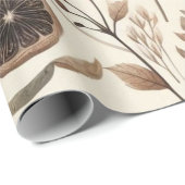 ボタニカルウォーターエレガントカラー秋花模様 ラッピングペーパー (ロールコーナー)