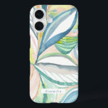 ボタニカルウォーターカスタムカラー抽象芸術電話ケース iPhone 16ケース<br><div class="desc">こ保護の水彩画ユニーク術ケースの電話。このデザインは美しい手の絵を描水彩の葉の抽象芸術アートを特徴.あなたは自分の名前やイニシャルで文字をパーソナライズすることができる。©ウンメスタジオ</div>