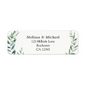 ボタニカルウォーターカラーオリーブ差出人住所 ラベル (正面)