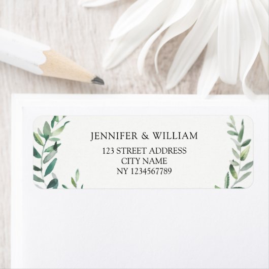 ボタニカルウォーターカラーオリーブ差出人住所 ラベル (インサイチュ)