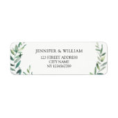 ボタニカルウォーターカラーオリーブ差出人住所 ラベル (正面)