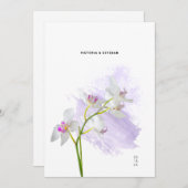 ボタニカルウォーターカラーオーキッド結婚式招待状 招待状 (正面/裏面)