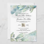ボタニカルウォーターカラーカスタムウェディング招待状 招待状 (正面)