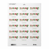 ボタニカルウォーターカラーガーデンローズフラワーズ ラベル (フルシート)