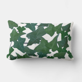 ボタニカルウォーターカラーグリーンイングリッシュアイビー ランバークッション