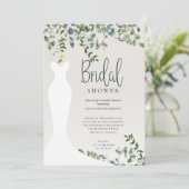 ボタニカルウォーターカラーグリーンリーブライダルシャワー 招待状 (スタンド正面)