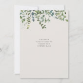 ボタニカルウォーターカラーグリーンリーブライダルシャワー 招待状 (裏面)
