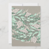 ボタニカルウォーターカラーグリーンリー婚約パーティ 招待状 (裏面)