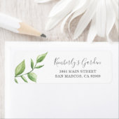 ボタニカルウォーターカラーグリーンリー差出人住所 ラベル (インサイチュ)