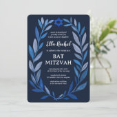 ボタニカルウォーターカラースターオブデイヴィッドバーバルミツワー 招待状 (スタンド正面)