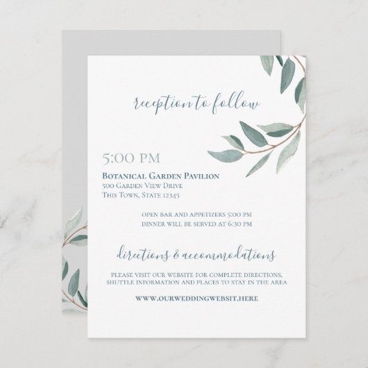 ボタニカルウォーターカラーセージとダスティーブルーズつる植物情報 エンクロージャーカード (正面/裏面)