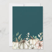 ボタニカルウォーターカラーパンプキンサンクスギビングディナー 招待状 (裏面)