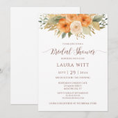 ボタニカルウォーターカラーフラワーズシックブライダルシャワー 招待状 (正面/裏面)