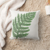ボタニカルウォーターカラーモスグリーンシダ クッション (ブランケット)